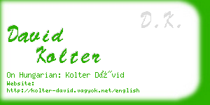 david kolter business card